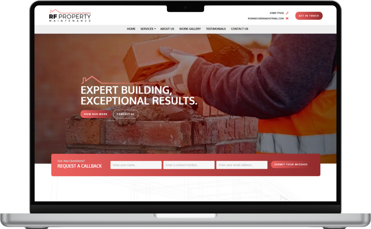 RF Property Maintenance website screenshot