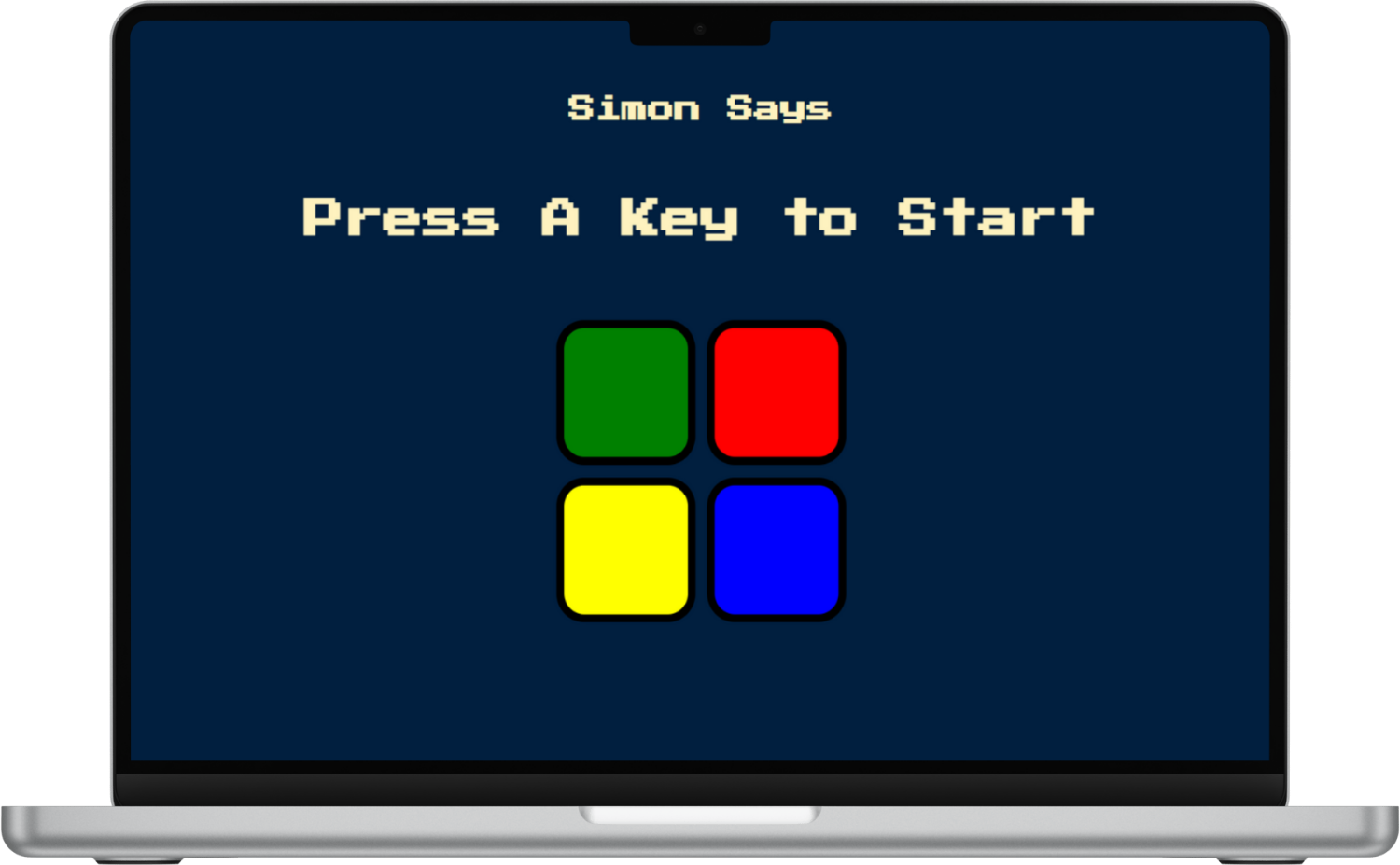 Screenshot of Simon Says game